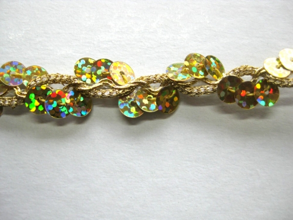 Paillettenband gold irisee